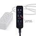 GE 3-Outlet Power Strip Extension Cord with Multiple Outlets 8 Ft Braided Short Cord Extension Cord Grounded Flat Plug ETL Listed White 41282