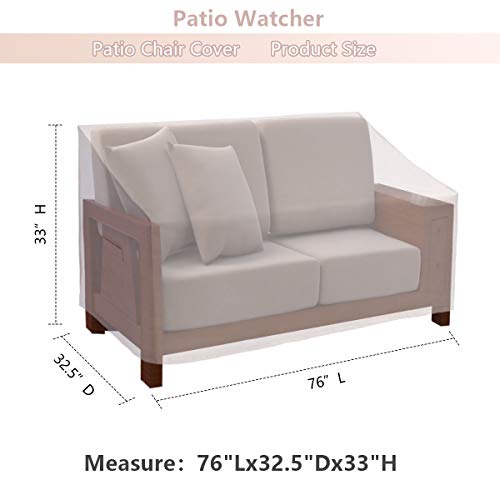 Patio Watcher Medium Outdoor Loveseat Bench Cover, Durable and