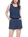 Allegra K Women Sleeveless Cut Out Back Elastic Waist Romper M Navy Blue