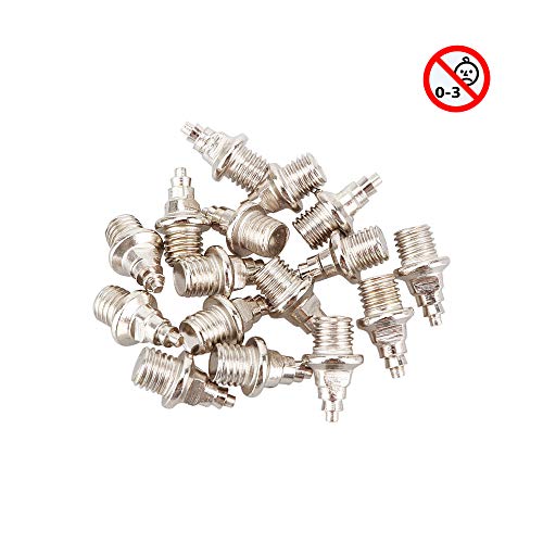 RAHATA 16 Pieces 1/4 inch Stainless Steel Track and Field Spikes for Running High Jump Long Jump with Wrench (Christmas Tree Spikes)