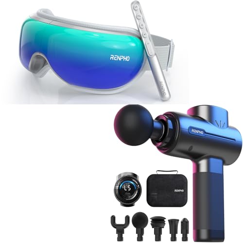 RENPHO FSA HSA Eligible Eye Massager, Eyeris1 Heated Eye Massage Mask with Remote Wand