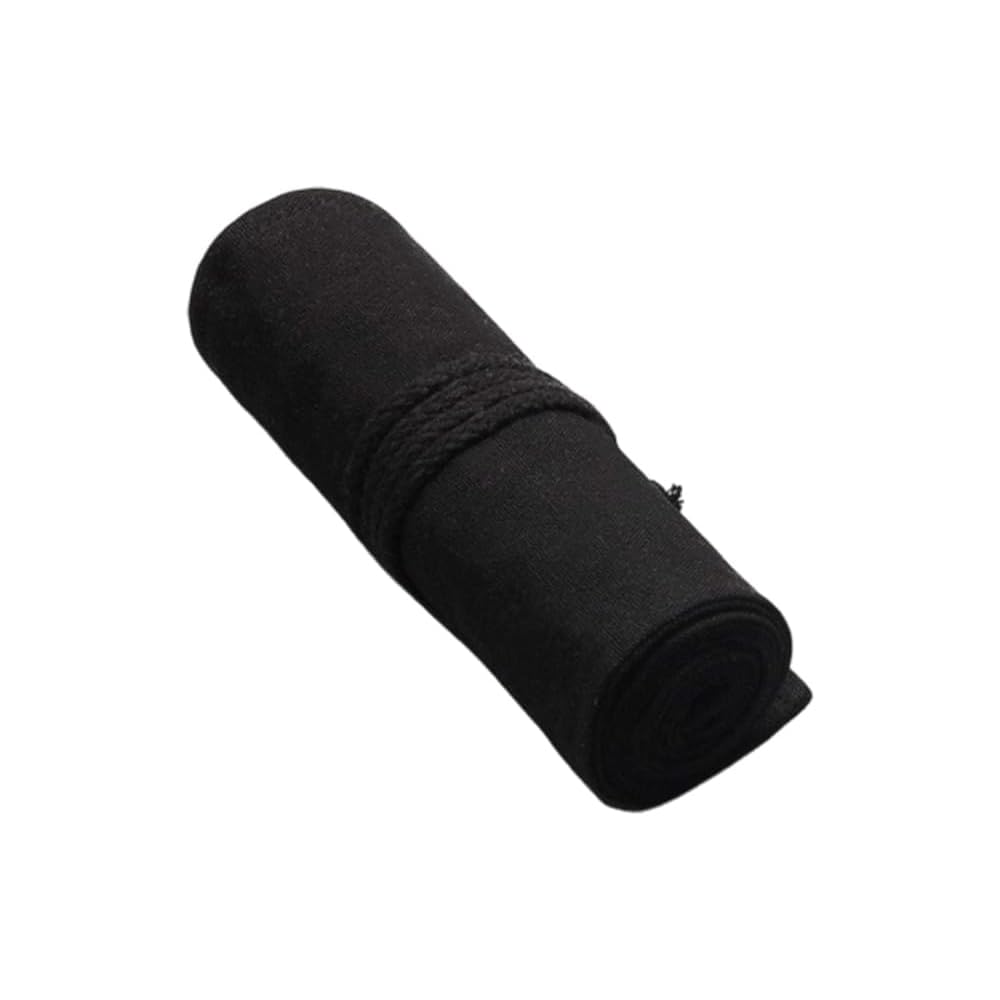 TopHomer Canvas Roll Up Pencil Case 24 Slots Colored Roll Up Pencil Case for School Office Black Modern