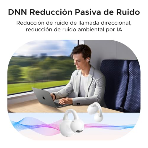 UGREEN Audífonos Inalámbricos Bluetooth 5.4 Oído Abierto con Pantalla Inteligente Táctil, Open-Ear 12 Funciones con Toque, 12 mm Diafragma, 110 ms Latencia Baja, Compatible con iPhone, Huawei, Xiaomi