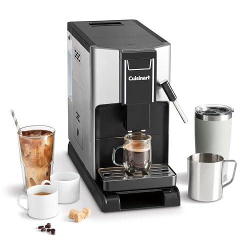 Máquina de Café Automática;4 cafés con un toque: Espresso, Americano, Cold Brew;Espumador integrado;Grano a taza;Base ajustable;Botón de Favoritos, Gris