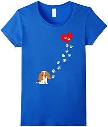 Women's The Path To My Heart - Cavalier King Charles Spaniel Tshirt Large Royal Blue