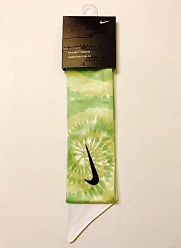 Green Graphic Tie Dye Custom Nike Dri-Fit Head Tie Headband - White Black Lime Green Kelly Green Light Green