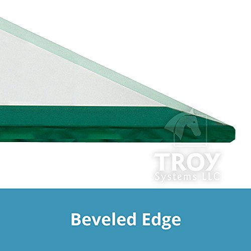 TroySys Square Glass Table Top, 1/2" Thick, Bevel Polished Edge, Radius Corners, Annealed, 36" L x 36" W