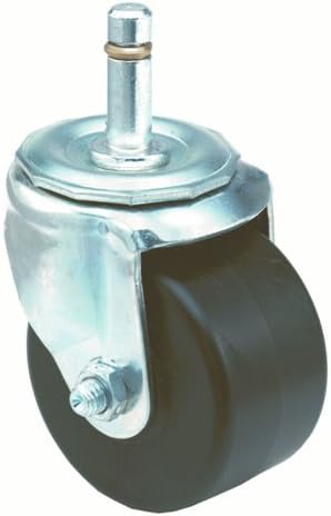E.R. Wagner Stem Caster, Swivel, Friction Ring Stem, Polyolefin Wheel, Roller Bearing, 350 lbs Capacity, 3" Wheel Dia, 1-3/4" Wheel Width, 3-7/8" Mount Height, 7/16" Stem Dia, 1-3/8" Stem Height