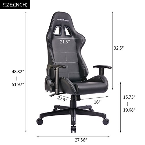 GTracing Gaming Chair Ergonomic Racing Chair PU Leather High-Back