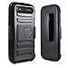 BlackBerry Classic Case, Combo Rugged Shell Cover Holster with Built-in Kickstand and Holster Locking Belt Clip Black + Circle(TM) Stylus Touch Screen Pen