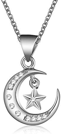 Jacob Alva Moon and Star Necklace for Women Sterling Silver