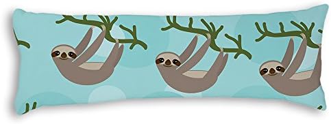 Veronicaca Cartoon Sloths Custom Cotton Body Pillow Covers Pillow Cases 20"x54"