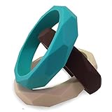 Baby Teething Bracelets (Set of 3) - Safe Silicone Teether Pain Relief That Mom Wears - Bahama