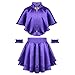 ACSUSS Kids Girls Greatest Show Anne Wheeler Costume Cape Tops with Pleated Skirt Wristband Outfits Purple 6-8
