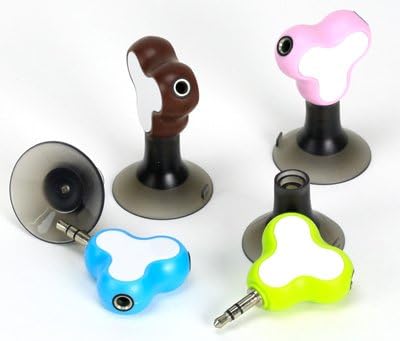 Earphone Splitter + Phone Holder + Mini Stylus Pen + Anti Dust Plug,Share Music or Watch Videos, Stylish Best Headphone Splitter for iPhone iPad iPod Tablet Samsug HTC Nokia or any Smartphone (Pink)