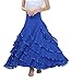 CISMARK® Elegant Long Swing Ballroom Dancing Latin Dance Big Race Skirt, Blue, One-Size