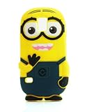 3D Cute Cartoon Despicable Me Minions Soft Silicone Case Cover for Samsung S5 i9600 (Dark Blue 2 Eyes)