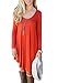 Women's Long Sleeve Casual Loose T-Shirt Dress Orange S