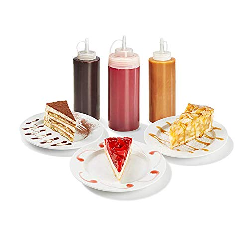 12 Pack 8 oz Plastic Squeeze Bottles Multipurpose Squirt Bottles for Ketchup,Condiments,BBQ Sauce,Dressing,Barbecue,Grilling,Crafts,Syrup and More