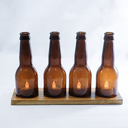 BEER BOTTLE LED Candle Stand Cover Holder Set with a
