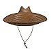 CTM® Palm Straw Lifeguard Hat with Wide Brim, Natural