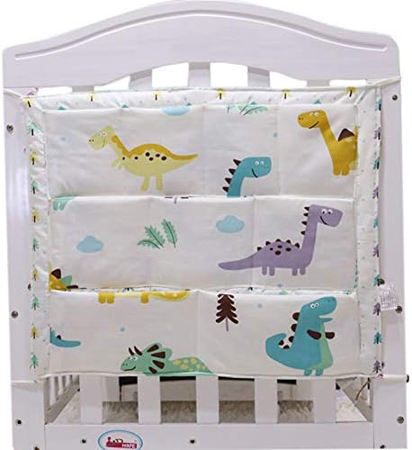 Baby Bed Hanging Organizers - Crib Bed Hanging Storage Bag Baby Bedside Multilayer Pouch Bag Diaper (Cartoon Dinosaur)