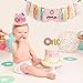 Vansolinne Donut 1st Birthday Party Decorations Kit, Sweet One High Chair Banner Donut Grow Up Photo Booth Props Party Supplies Cake Topper First Birthday Gifts and Souvenir for Baby Girl