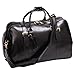 Leathario Mens Genuine Leather Overnight Travel Duffle Weekend Bag (Black-141)