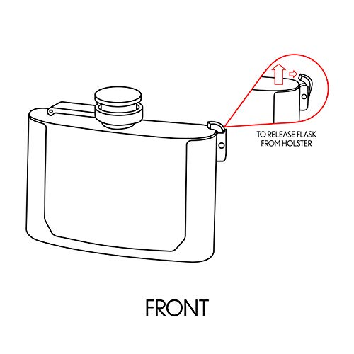 image for Maxam 3oz Belt Buckle Stainless Steel Flask, Lightweight Drinking Flas