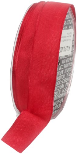 Ampelco Ribbon Company French Wired 27-Yard Taffeta Ribbon, 1-Inch, Red