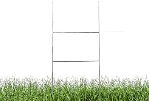 10 Pack H Frame Wire Stakes 20 x10 inch 9 Gauge Galvanized Wire -Yard Sign Stakes Fit for 4mm, 5mm Corrugated Signs, Heavy Duty Metal Step Stakes