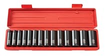 TEKTON 1/2-Inch Drive Deep Impact Socket Set, Inch, Cr-V, 6-Point, 3/8-Inch - 1-1/4-Inch, 14-Sockets | 4880