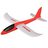 Wenasi Throwing Glider Inertia Plane Foam Aircraft Toy Hand Launch Airplane Model Outdoor Sports Toy for Kids Children Boy Girl as Gift (Red)