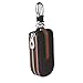 Leather Car Smart Key Chain Universal Key Holder Bag Black Zipper Case Cover Wallet Bag Shell Fob Ring