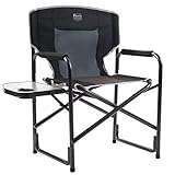 Timber Ridge Director's Chair Folding Aluminum Camping Portable Lightweight Chair Supports 300lbs with Side Table, Outdoor