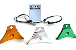 Pack of 3 Logan A1 sheepdog whistles & sailing rope lanyards, silver (silver, orange, green)