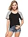 Zeagoo Women Summer Short Sleeve Blouse Casual Tops Lace T-Shirt