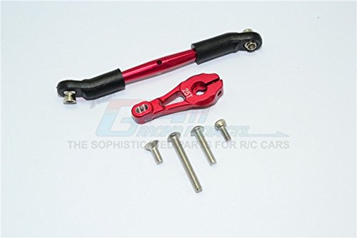 GPM Traxxas TRX-4 Trail Defender Crawler Upgrade Parts Aluminum Servo Horn With Steering Link - 8Pcs Set Red