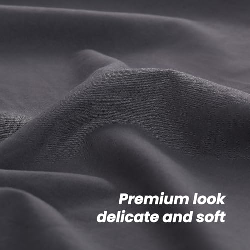 Elegear 80g Dark Grey US Size Microfiber Full Sheet Set 4 Piece,Deep Pocket Sheets,Easy Care Full Size,Deep Pocket Cooling Bed Sheet Set, with1 Fitted Sheet, 1 Flat Sheet and 2 Pillowcases,King