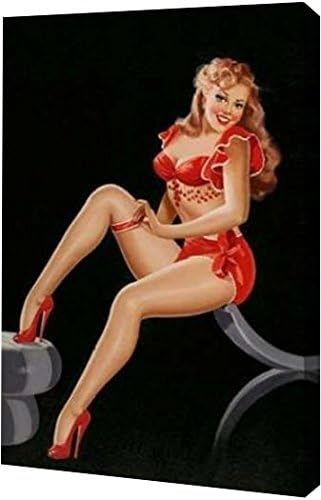 PrintArt GW-POD-64-394537-8x12 "Eyeful Magazine: Pinup in Red" by Peter Driben Gallery Wrapped Giclee Canvas Art Print, 8" X 12"