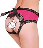 Dlsave Womens Crotch Less Lace Panties for Women Bow Tie Panties Bikinis Open Crotch Lingerie Underwear