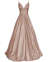 Shindress Women Long Prom Dresses V Neck Sleeveless