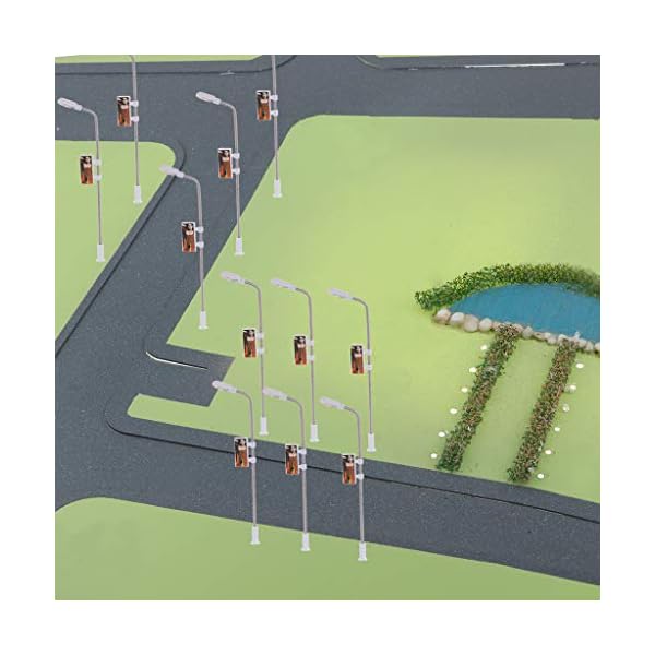 Generic 20 Stück Modell Miniatur Straßenlaternen HO OO Scale LEDs Weiß 1: 200 – Bild 8