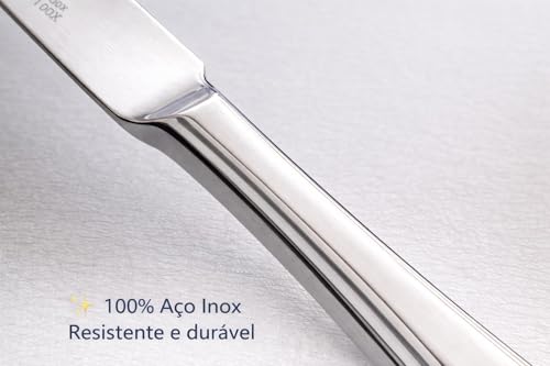 Conjunto de Talheres em Aço Inox Grosso Scazu – 24 Peças – Qualidade, Design Premium e Máxima Durabilidade