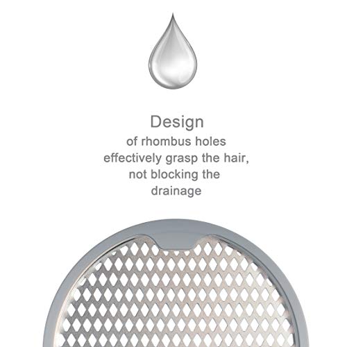 Shower Drain Hair Catcher Trap Mesh Good Grips Easy Clean Drain Protector - Stainless Steel & Silicone by Kindga(2 pack)