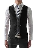 VE34 TheLees Mens premium layered style slim vest waist coat