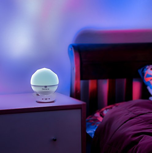 Deneve Night Light Projector, Mood Lighting Lamp Trippy Ambient Color Changing LED for Baby Teens Boys Girls Starry Galaxy with Music Player