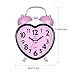 Alarm Clock for Kids, Silent Desk Travel Clock, Cute No Ticking Twin Bell Alarm Clock with Nightlight for Girls Bedrooms, Heavy Sleepers (Pink)