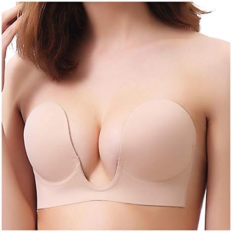 Women's U-Shaped Adhesive Bra Push Up V Shape Self Sticky Backless Strapless Invisible Bras …