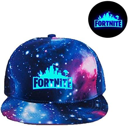 Fortnite Royal Peaked Cap Night Luminous Fortnight Casquette Baseball Hat (Galaxy Blue)
